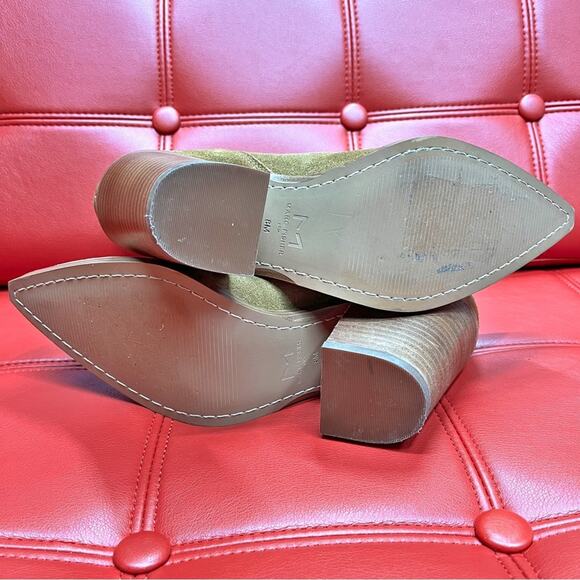 Marc Fisher Gadri Larice Tan Suede Leather Block Heeled Bootie Sz: 8M or 9M NWOB - Picture 12 of 14